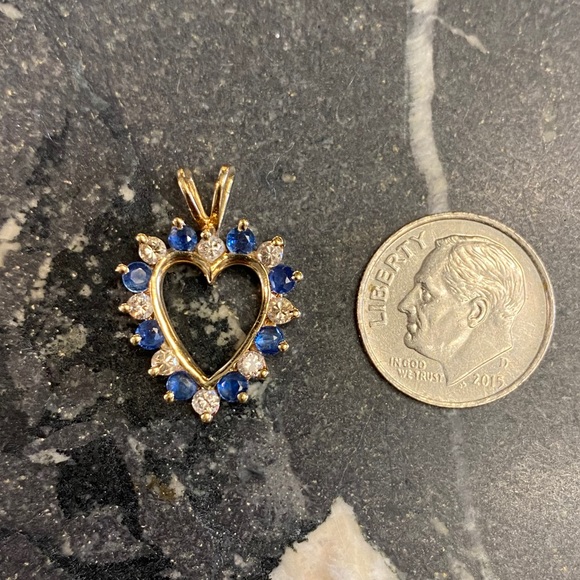 Sapphire & Diamond Pendant - Picture 2 of 3